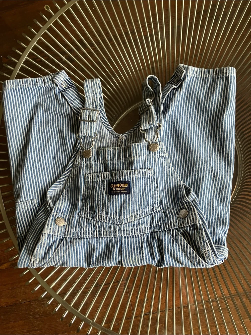Vintage OshKosh B’gosh Vestbak hickory stripe overalls size 24 m